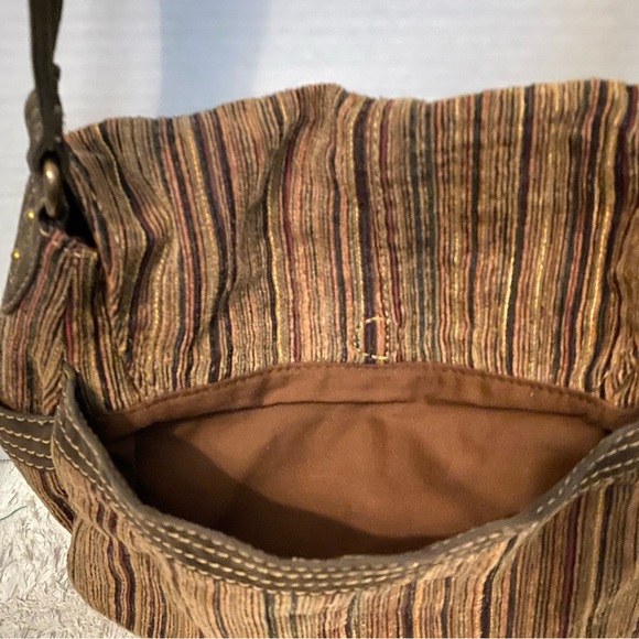 Fossil hobo bag - earth tones and soft corduroy fabric - Picture 4 of 6